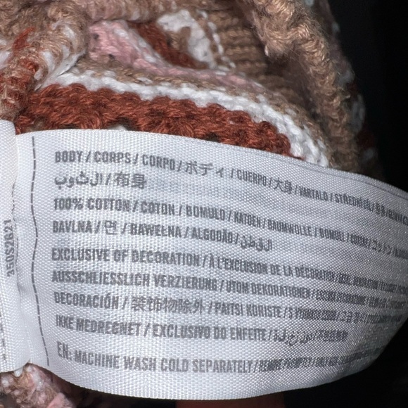 Size Large Hollister V-Neck Button Up Stripe Crop Sweater - Picture 8 of 8